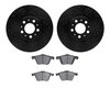 Dynamic Friction Co 8502-27052, Rotors-Drilled and Slotted-Black with 5000 Advanced Brake Pads, Zinc Coated 8502-27052